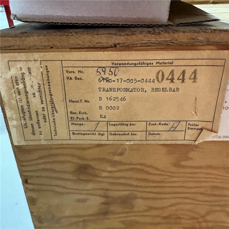 84537 Signaal Variac Variable Transformer 220Vac / 0-260Vac 8A 50hz 2080VA
