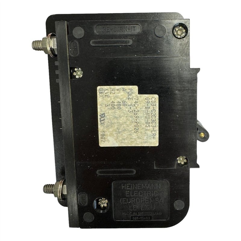 CD3-C2C3C3-LR-09-D-NU-05 74C-269-P026 Heinemann Circuit Breaker 60A 480V 3 Pole