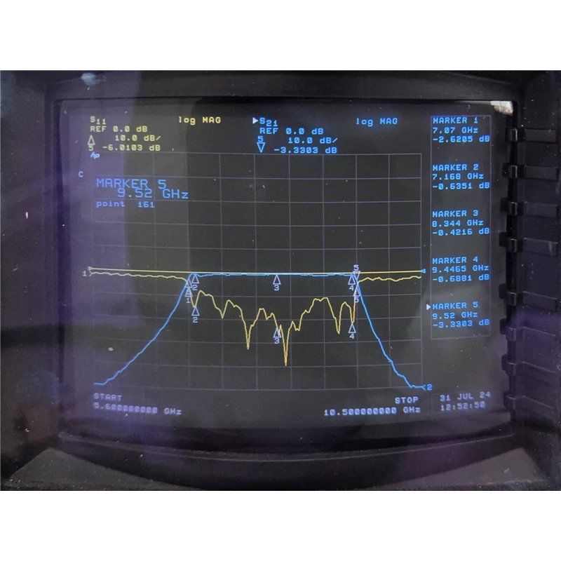 798051-1 RF Microwave Coaxial Filter Bandpass BPF 7070-9520Mhz SMA(f)