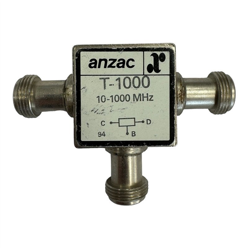T-1000 Anzac Coaxial Power Divider Combiner 2-Way N Type (f) 10-1000Mhz