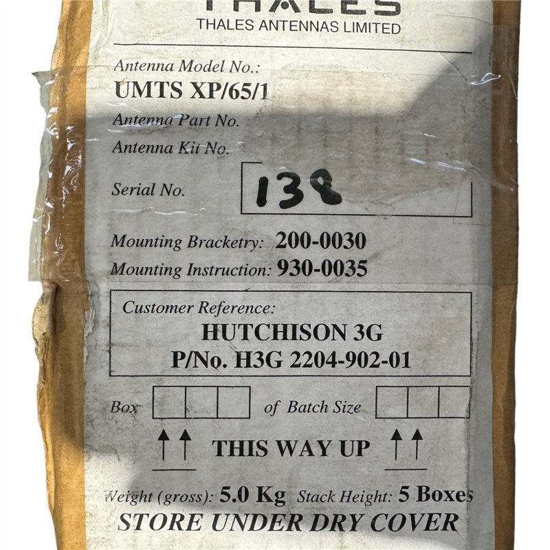 UMTS XP/65/1 Thales Dual Polar 65Deg Panel Antenna 15dbi