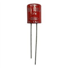 CFM Marcom Red Electrolytic Capacitor 100uf 16V 105c 10x8mm