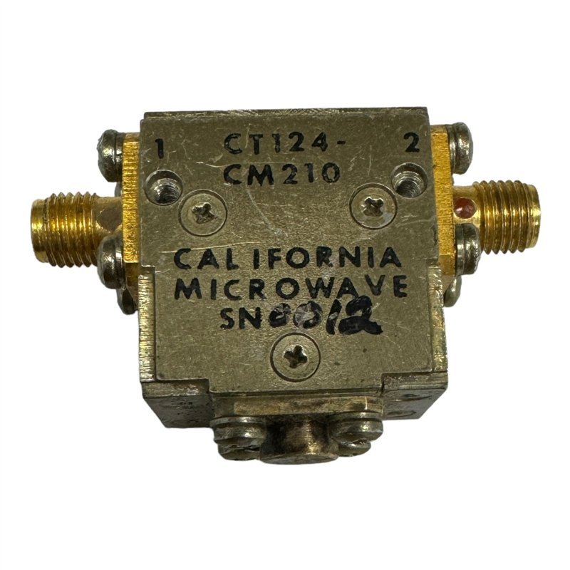 CT124-CM210 California Microwave Coaxial Isolator 7000-12200Mhz Vswr -20db Isol -24db Loss 1db