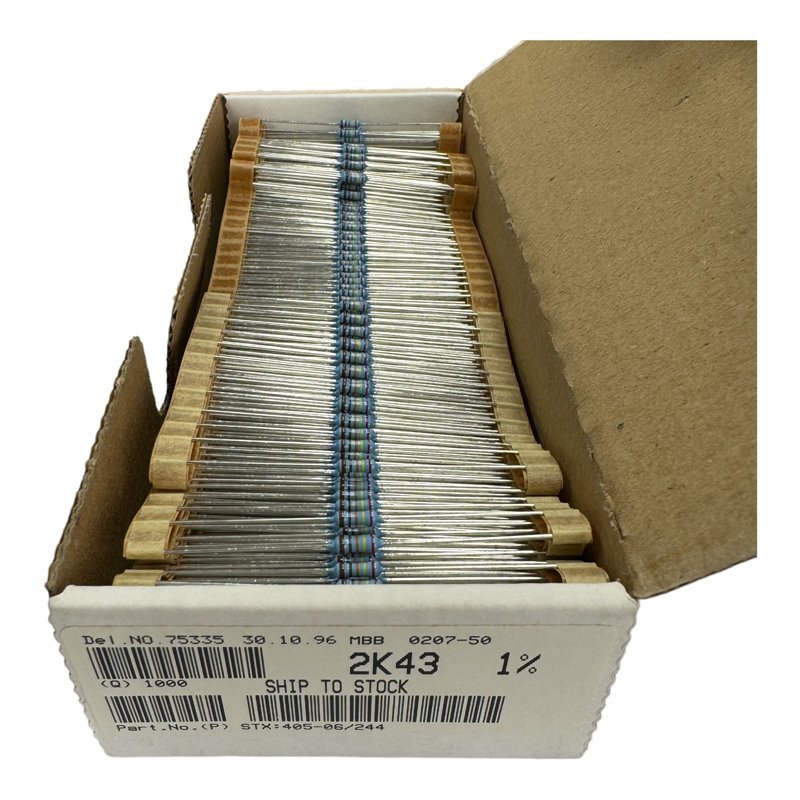 Beyschlag Metal Film Resistor MBB 0207 2.43 kohm 2K43 1/2W 1% QTY:1000