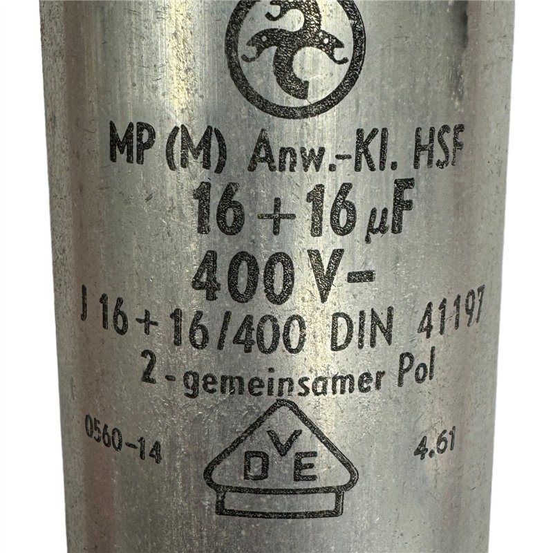 MP(M) Electrolytic Capacitor 16uf / 16uf 400V 150x45mm