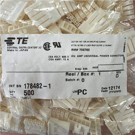 178482-1 TE Connectivity Rectangular Power Connectors 4935-00-132-5117 QTY:500