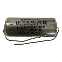 191P10591 Sprague Paper Dielectric Capacitor Vitamin Q 1.0uf 100V 42x18mm 5910-00-280-8031