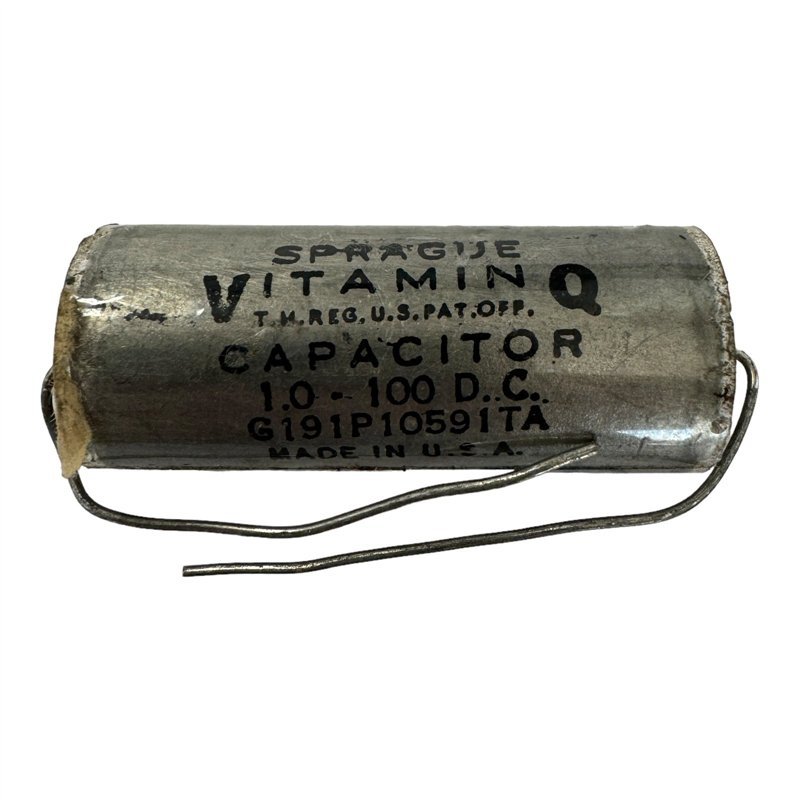 191P10591 Sprague Paper Dielectric Capacitor Vitamin Q 1.0uf 100V 42x18mm 5910-00-280-8031