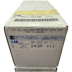 BCcomponents MBB0207-50 Metal Film Resistor 243 ohm 243R 1/2W 1% QTY:5000 5905-00-138-3376