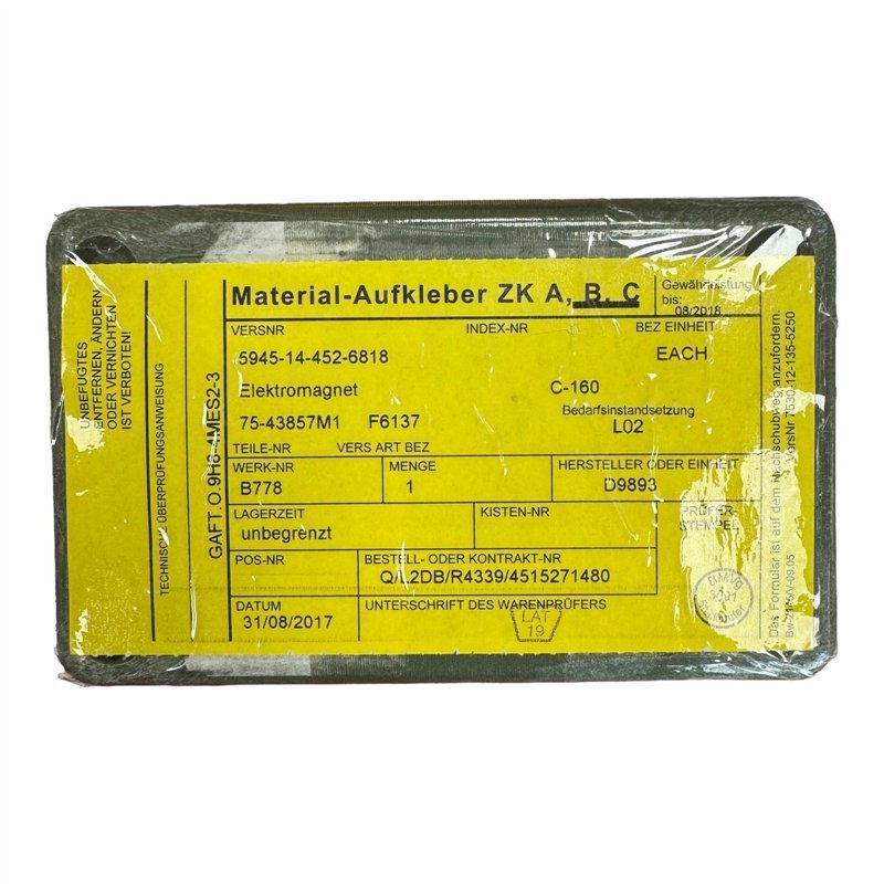 75-43857M1 MBD F6137 Solenoid Valve Avionics 5945-14-452-6818