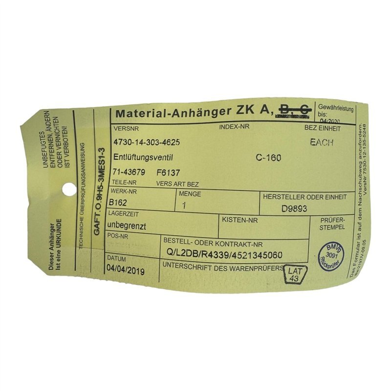 71-43679 Messier Hispano Bugatti F6137 AIR 3520 Valve Avionics 4730-14-303-4625