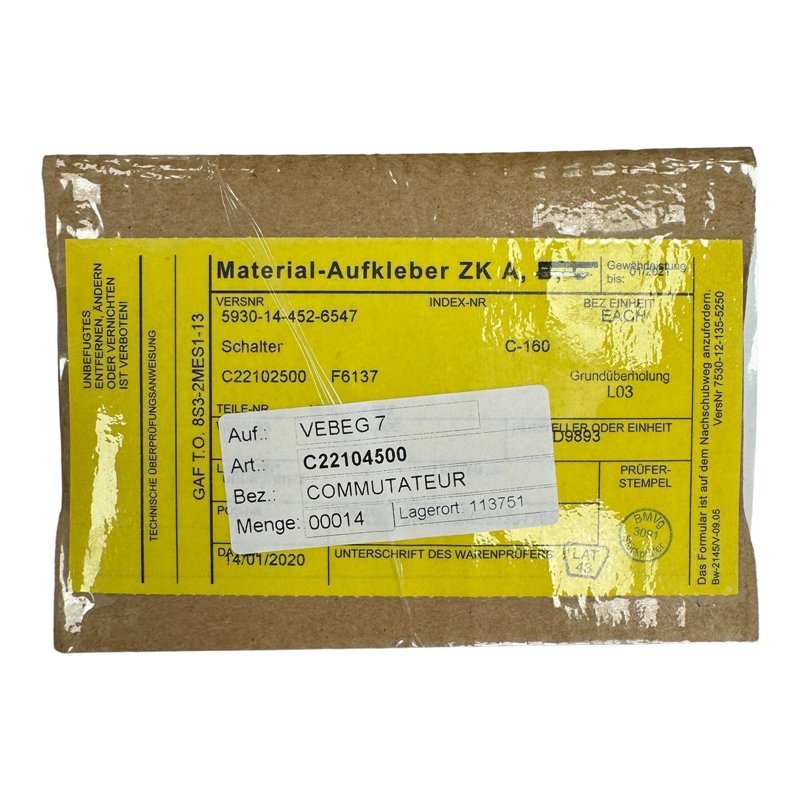C22102500 MBD F6137 Switch Avionics 28V 5A 5930-14-452-6547