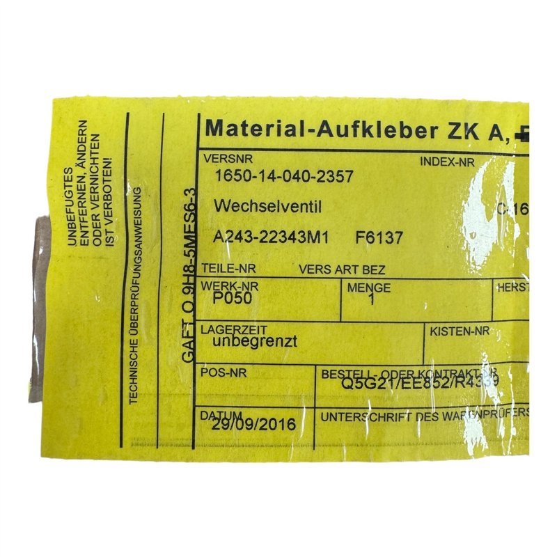 A243-22343M1 M-H-B Aircraft Valve 1650-14-040-2357