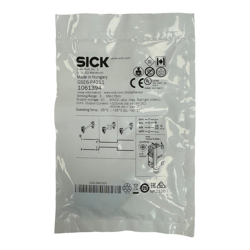 GSE6-P4211 Sick Sick Through Beam Photoelectric Sensor Block Sensor 0-15m Detection Range