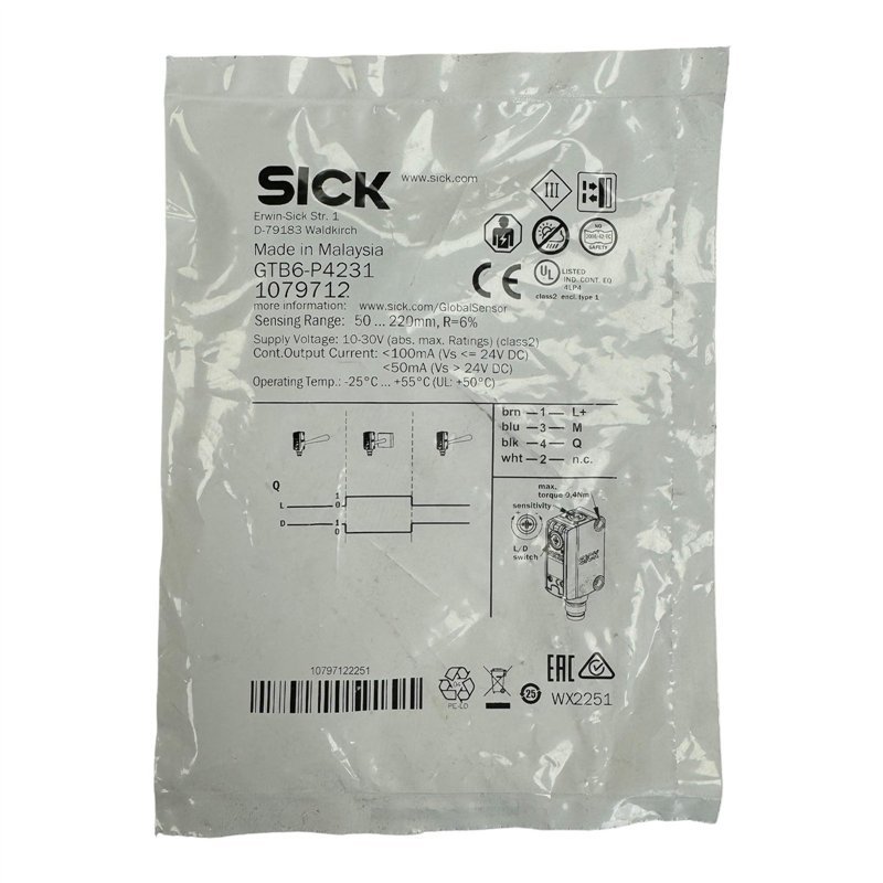 GTB6-P4231 Sick Background Suppression Photoelectric Sensor 5-400mm