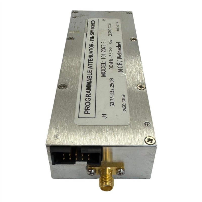 101-2072-2 Weinschel PIN Switched Programmable Attenuator 800-2500Mhz 5V 63.75db 0.25db Step