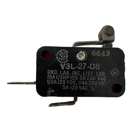 V3L-27-D8 Micro Switch UND Labs Snap Action Microswitch SPST 1/3HP