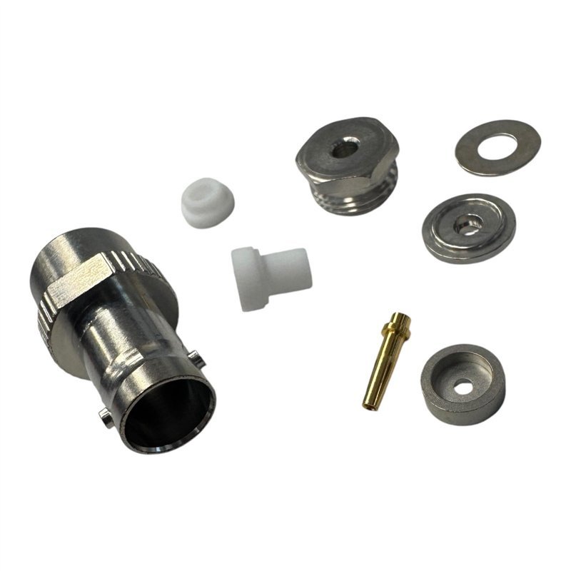 21BNC-50-2-1/133NE Huber Suhner Connector Coaxial BNC (f) Jack Female Socket 50 Ohms Free Hanging (In-Line) Solder