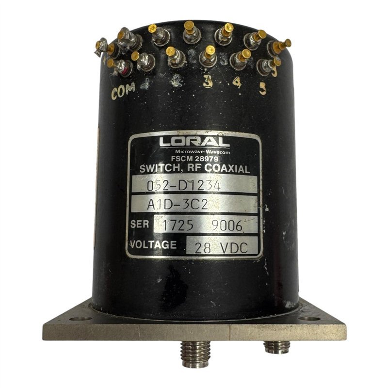 052-D1234-A1D-3C2 Loral Coaxial Relay Switch 28Vdc 50Ohm SMA 5-Way