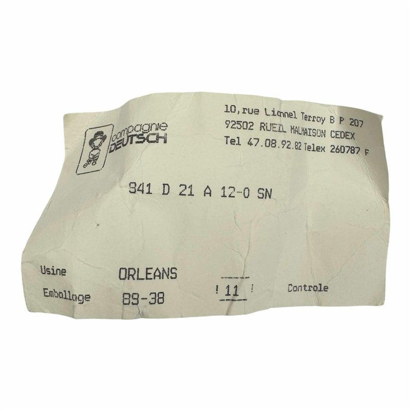 941 D 21 A 12-0 SN Compagne Deutsch Circular Connector