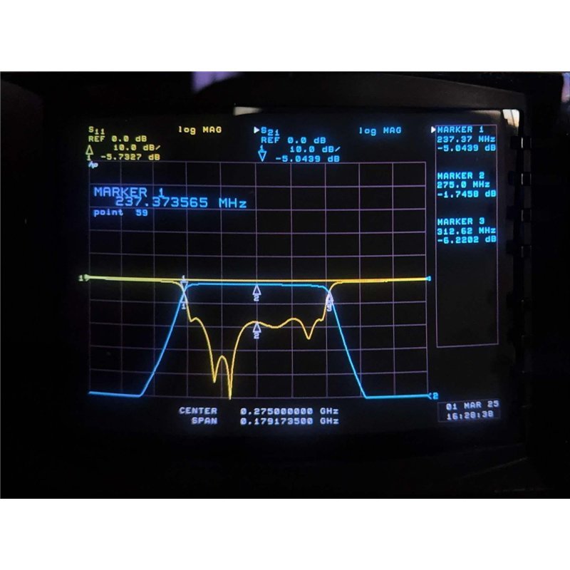 FBT/2-275/66-8/50-3A/3A Cirqtel Bandpass Filter Coaxial BNC CF:275Mhz BW:26Mhz