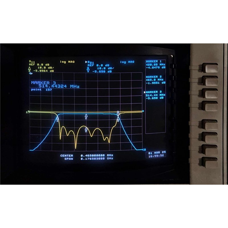 FBT/2-465/20-6/50-3B/3A Itel Bandpass Filter Coaxial BNC CF:415Mhz BW:66Mhz
