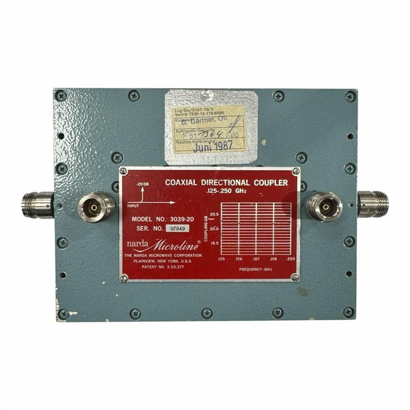 3039-20 Narda Coaxial Directional Coupler 125-250MHz 20dB 5985-00-478-4307