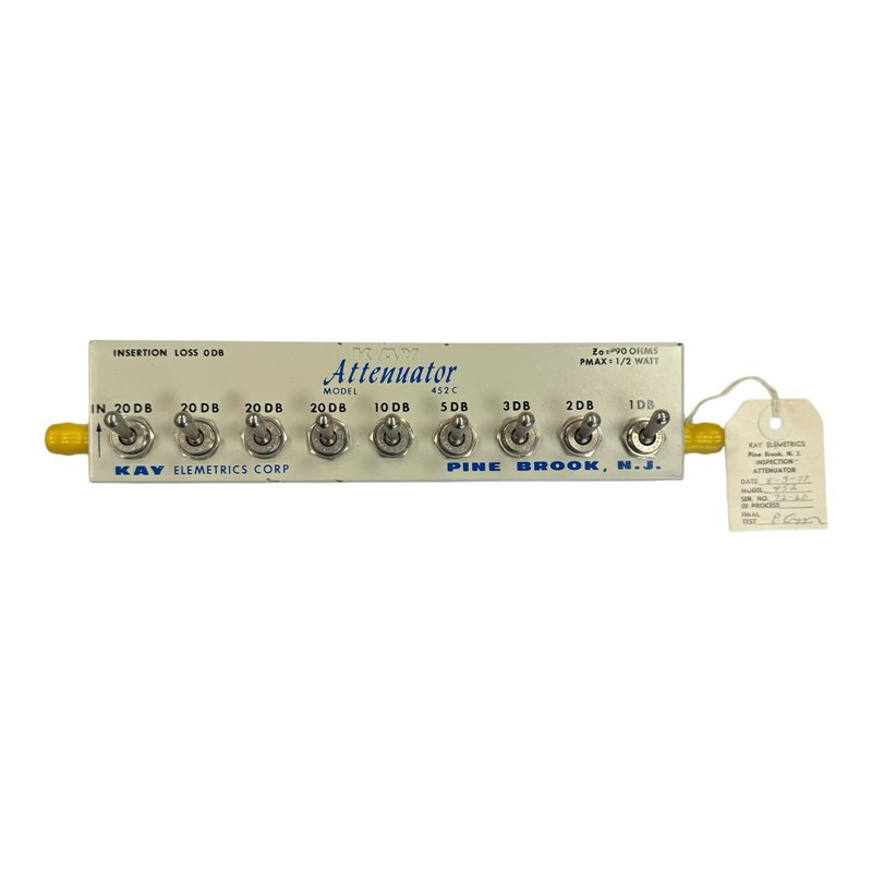 452 Kay Variable Attenuator BNC 0-100db 90ohm 1/2W