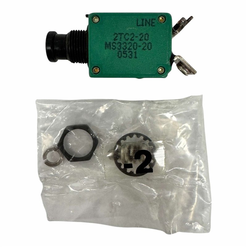 MS3320-20 Klixon Push Pull Mil Spec Circuit Breaker 20A 2TC2-20