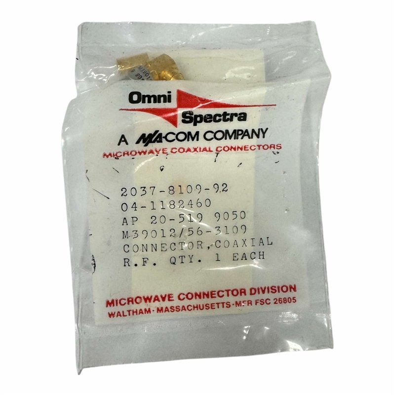 2037-8109-92 Omni Spectra RF Connector SMA (m) Right Angle For RG58 RG141 Cable