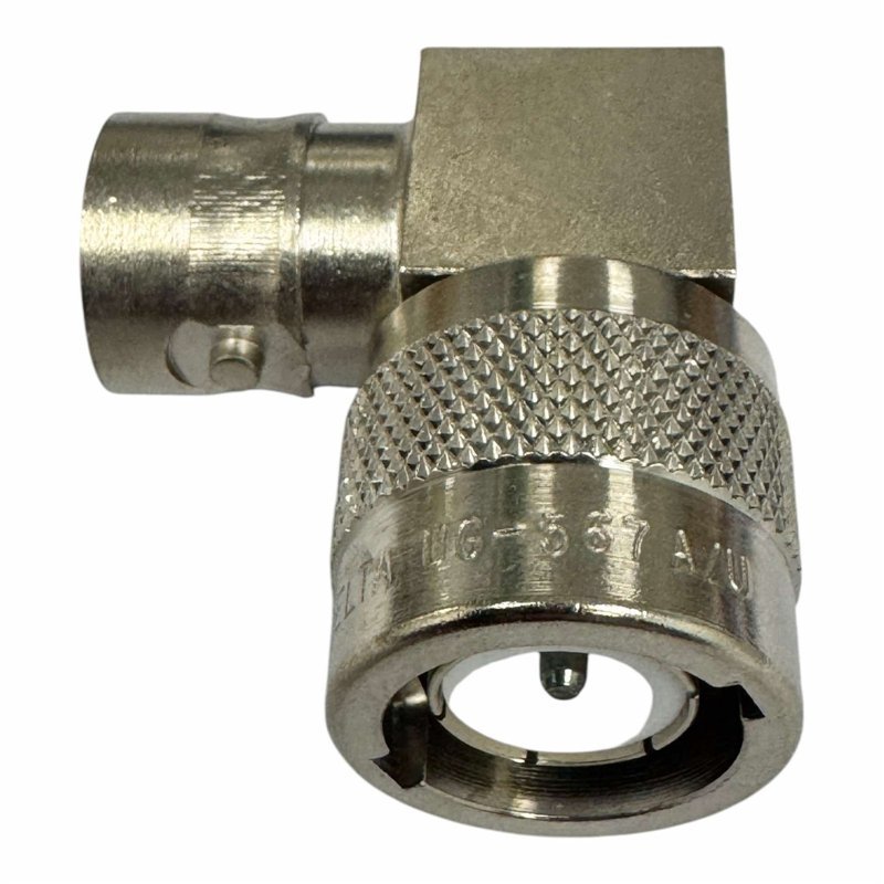UG567A/U Delta RF Connector C Type (m) - C Type (f) Right Angle Adapter