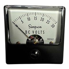BR7085 Simpson Analog Panel Meter Voltmeter 0-30Vdc 44.7x44.7mm