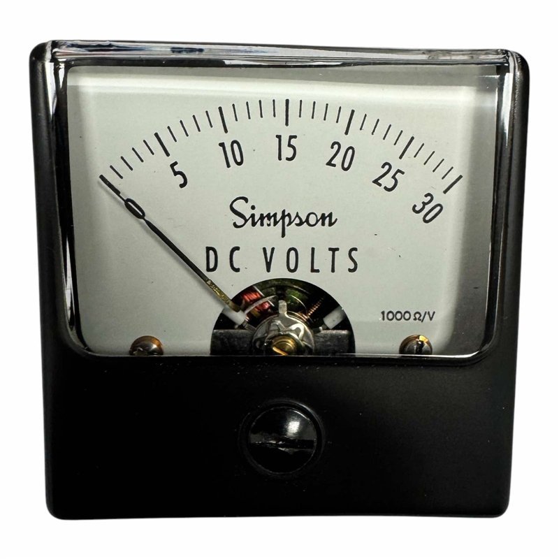 BR7085 Simpson Analog Panel Meter Voltmeter 0-30Vdc 44.7x44.7mm
