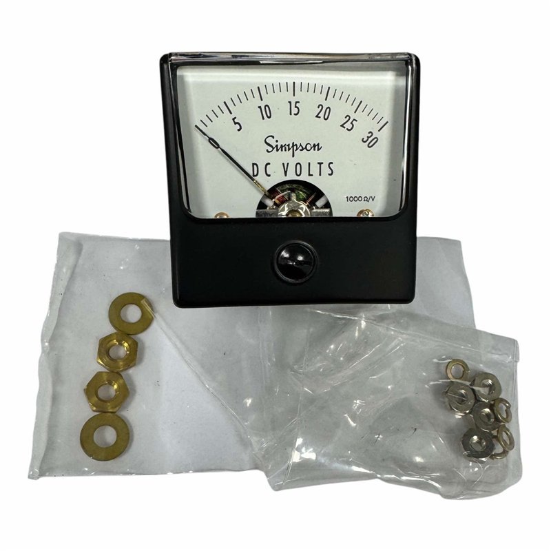 BR7085 Simpson Analog Panel Meter Voltmeter 0-30Vdc 44.7x44.7mm