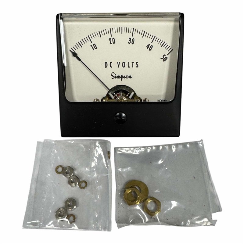 Simpson Analog Panel Meter Voltmeter 0-50Vdc 63x63mm