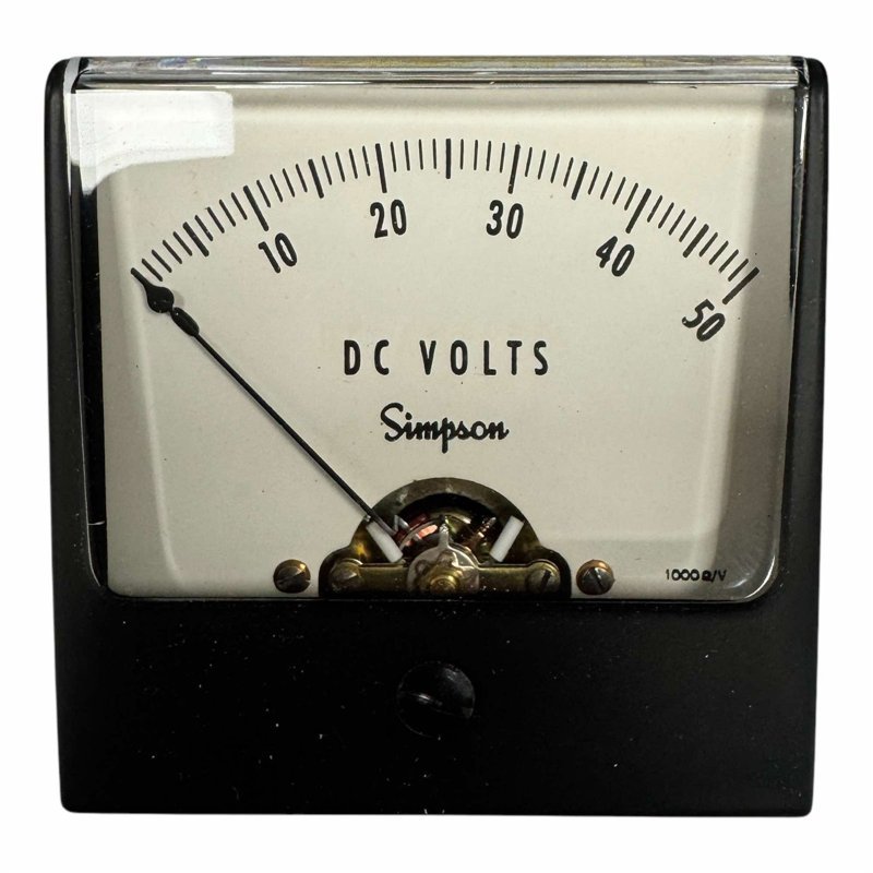 Simpson Analog Panel Meter Voltmeter 0-50Vdc 63x63mm