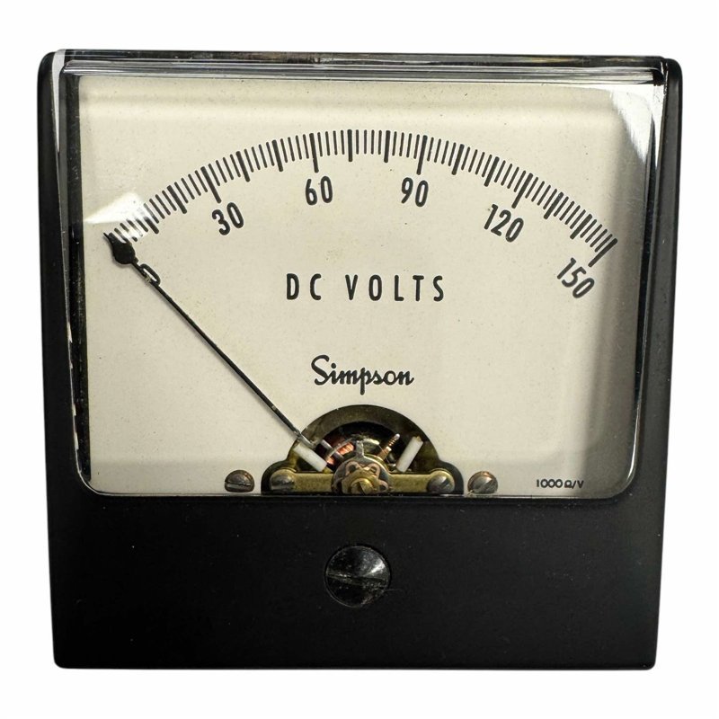 Simpson Analog Panel Meter Voltmeter 0-150Vdc 63x63mm