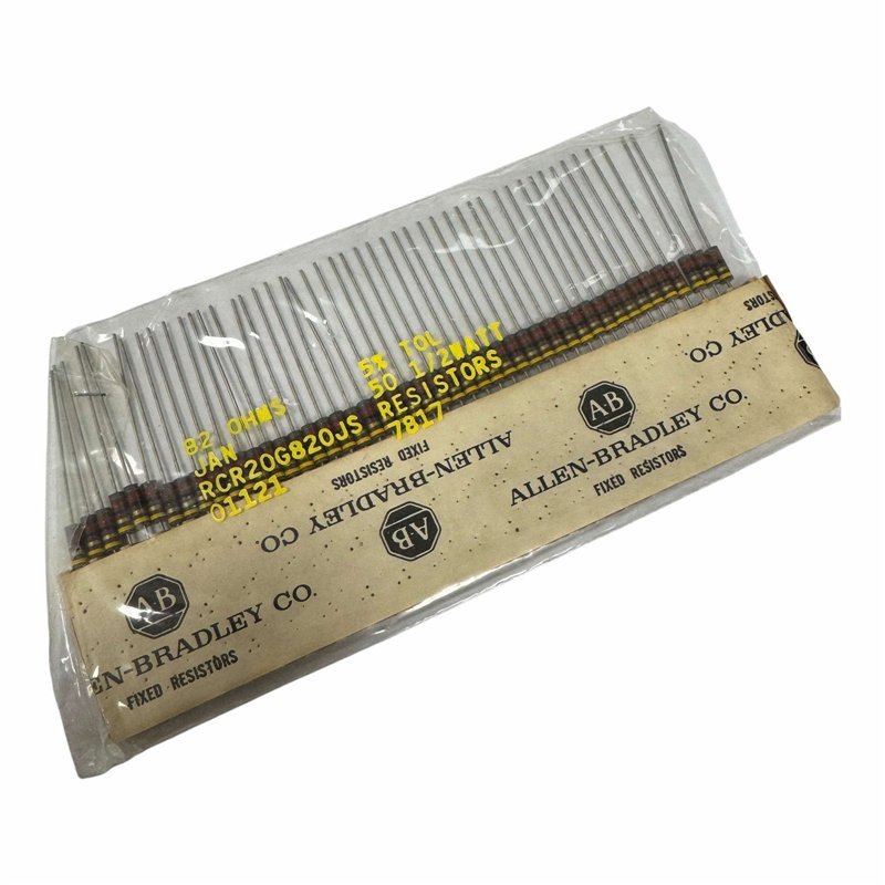 RCR20G820JS Allen Bradley Carbon Film Resistors 82ohm 82R 1/2W 5% [QTYx50]