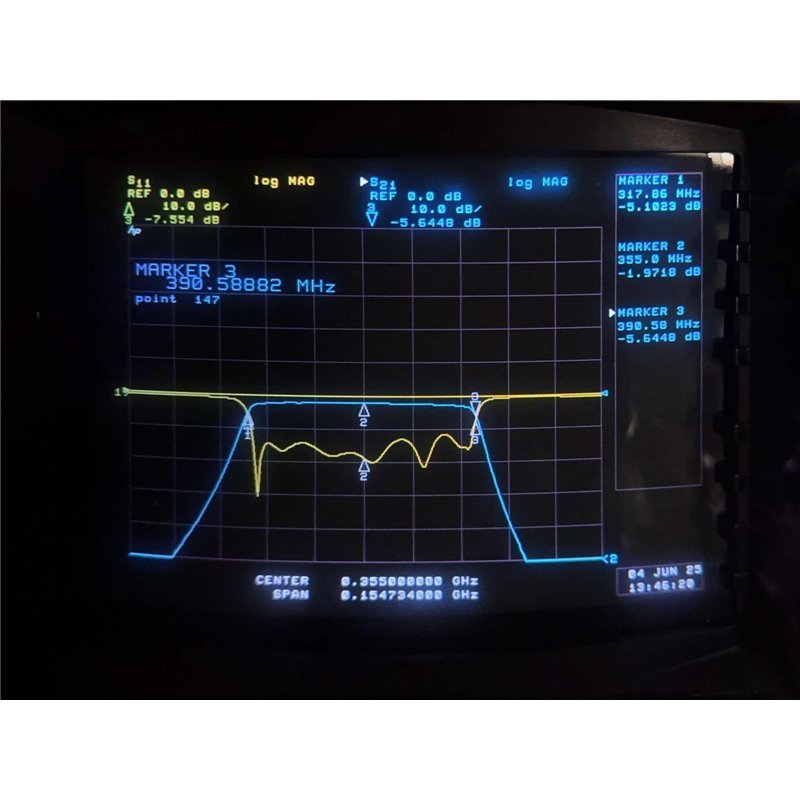 FBT/2-355/66-8/50-3A/3A Cirqtel Bandpass Filter Coaxial BNC CF:355Mhz BW:66Mhz