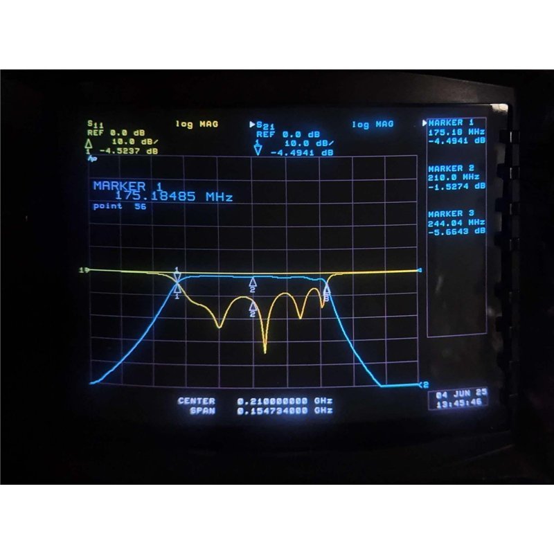 FBT/2-210/56-5/75-3A/3A Cirqtel Bandpass Filter Coaxial BNC CF:210Mhz BW:56Mhz
