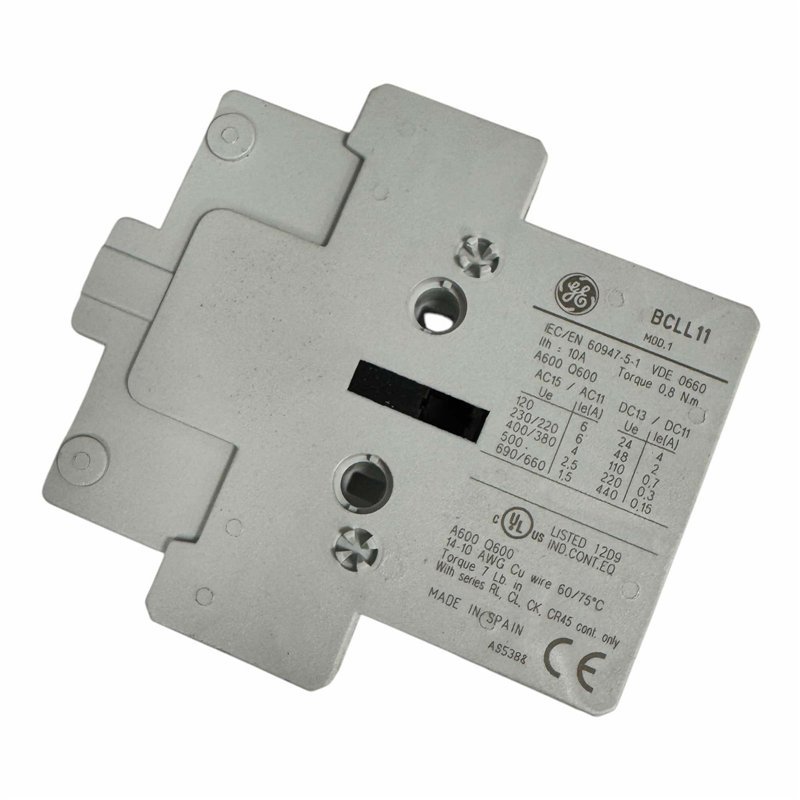 BCLL11 General Electric 2 Pole Auxiliary Contact Block 10A.
