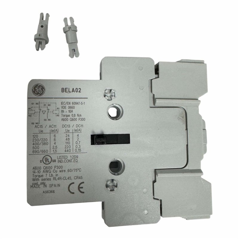 BELA02 General Electric 2 Pole Auxiliary Contact Block 10A.