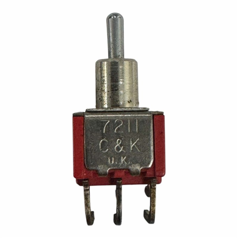 7211 C&K Toggle Switch Right Angle DPDT 2A/250Vac 5A/125Vac