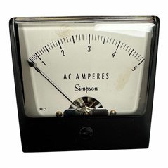 Model 1257 Simpson Analog Panel Meter Ammeter 0-5A AC 63x63mm