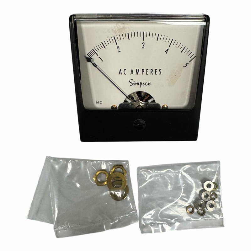 Model 1257 Simpson Analog Panel Meter Ammeter 0-5A AC 63x63mm