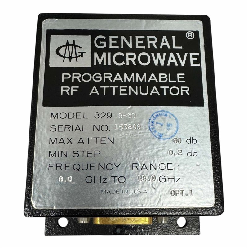 Model 329 General Microwave RF Programmable Attenuator 8-18GHz 60dB 0.2dB