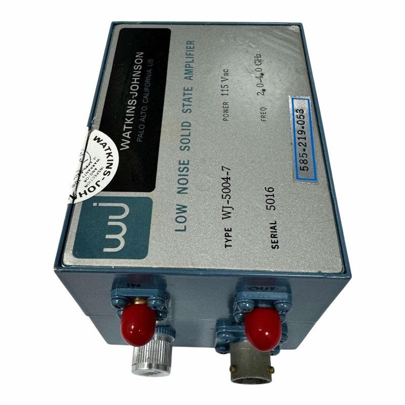 WJ-5004-7 Watkins Johnson Low Noise Solid State Amplifier 2-4GHz 115Vac