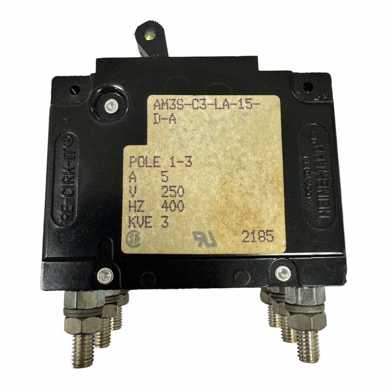 AM3S-C3-LA-15-D-A Heinemann 3 Pole Circuit Breaker 250V 5A