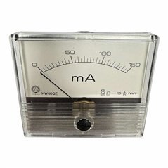 HW60QE Analog Rectangular Panel Meter Ammeter 0-150mA 70x60mm