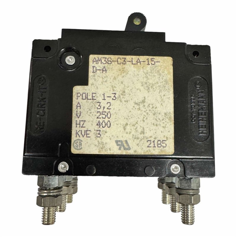 AM3S-C3-LA-15-D-A Heinemann 3 Pole Circuit Breaker 3.2A 250V